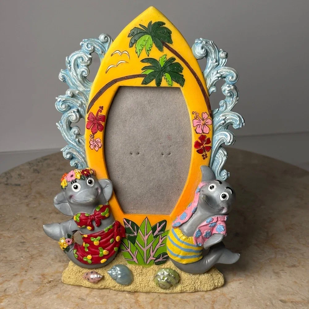 Vintage Quirky Dolphin Surfboard Picture Frame 6